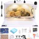 Puppy Incub/ator with Heating and Temperature Control, Incub/ator Equipped with Adjustable Heating Mat, 3-Speed Fan Air Circulation and Humidity Detection for Newborn Puppies, Kittens