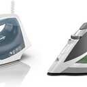 BLACK+DECKER Easy Steam Compact Iron, IR40V, Nonstick Plate, SmartSteam, Anti-Drip, Auto Shutoff & Vitessa Advanced Steam Iron, ICR2020, Even Steam Nonstick Soleplate, Auto Shutoff, 1 pcs