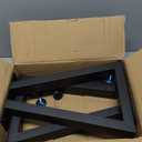 16 Inch Trapezoid Bench Legs Metal Coffee Table Legs, End & Side Table Feets, DIY Furniture for Desk Chair, Set of 2 (H16 x W10.8, Black)