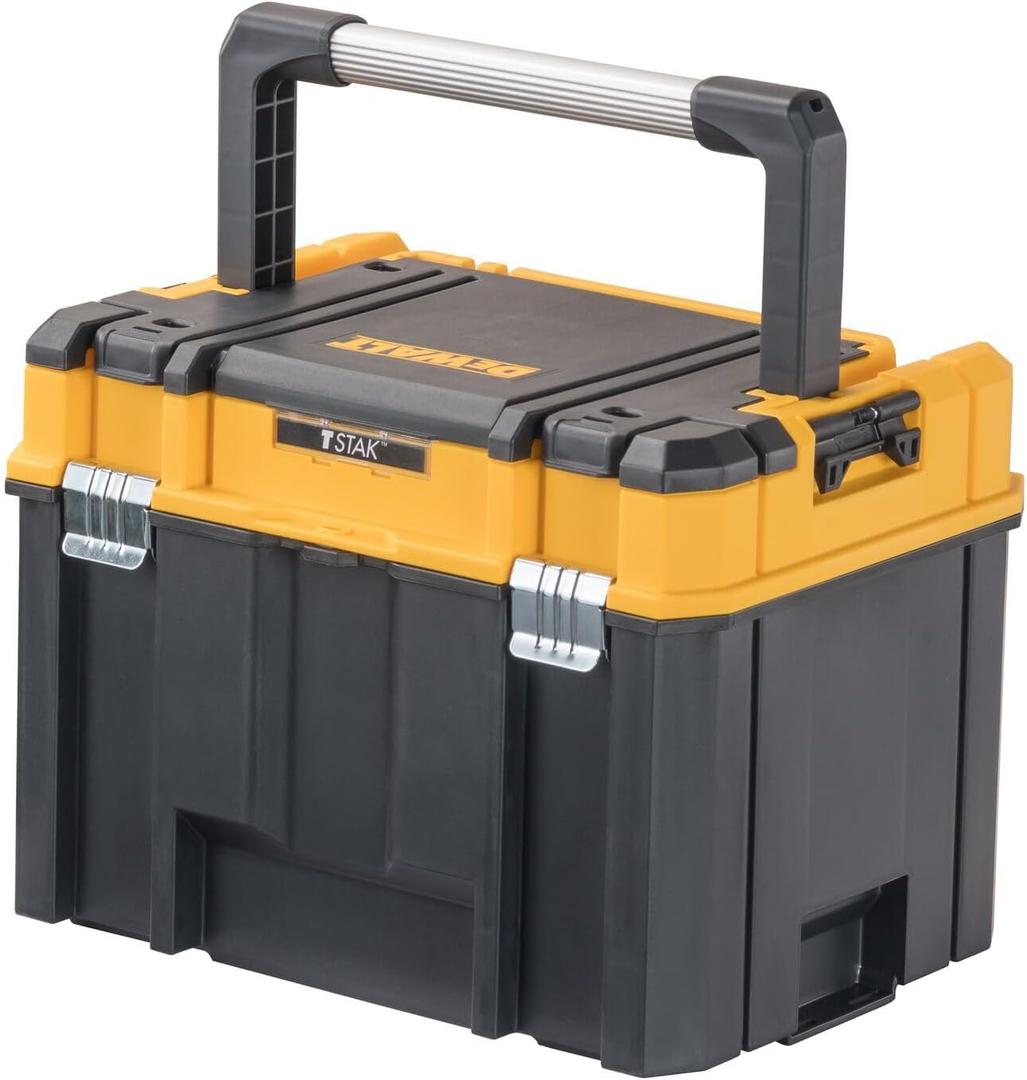 DEWALT TSTAK Tool Box, Deep, Long Handle, Extra Large Design, Fixed Divider for Tool Organization, Water and Debris Resistant (DWST17814)