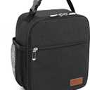 Femuar Lunch bag for Men Women Adults Small for Office Work Picnic - Reusable Portable Lunchbag, Black