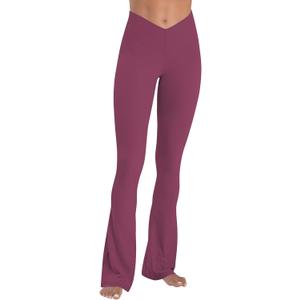 Sunzel Mini Flare Leggings for Women V Crossover Mid Rise Workout Flared Yoga Pants with Tummy Control and Wide Leg (XL)