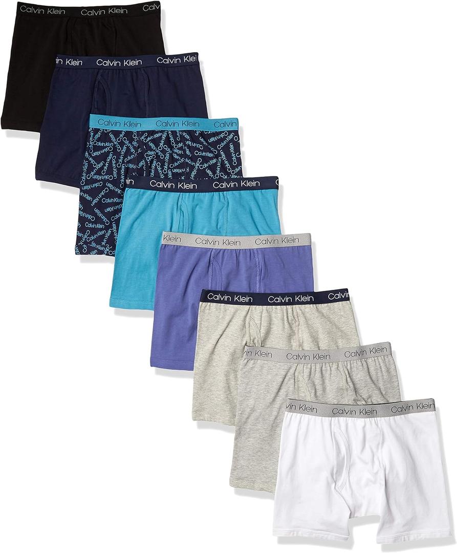 Calvin Klein Boys' Underwear Eight Pack Boxer Briefs Basics Value Pack (Large)