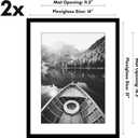 Americanflat 16x21 Picture Frame with Polished Plexiglass - Set of 2 - Use as 12x17 Frame with Mat or Display 16x21 Photo Without Mat - Galleria Collection - Picture Frames for Wall Display - Black
