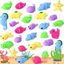 30 Pcs Squishies Mochi Toys, Mini Kawaii Squishy Sea Animals Squeeze Stress Relief Toys Easter Basket Stuffers Christmas Birthday for Kids