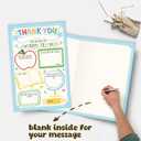 3 x Thank You Card Gift for Teacher, Fill in the Blank Appreciation Card from Kids, Interactive Thank You Gift for School Students, Cute End of Year Teacher Thank You Cards, 8.1 x 5.3 inches
