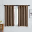 Aiyufeng Brown Short Blackout Curtains for Bedroom 54 Inches Long 2 Panels Set, Solid Thermal Insulated, Energy Saving Window Treatment Curtains Blackout Drapes, W40 x L54 Inch, Brown