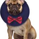 MIDOG Dog Cone Collar for Large Medium Dogs, Soft Inflatable Dog Cone Alternative After Surgery, Adjustable Protective Recovery Cone - Alternative E Collar Does Not Block Vision (Bow Tie,M+)