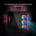 Lian Li VECTOR V100 MINI Micro Form Factor Compact PC Case, Pre-install 4 x 120mm ARGB PWM Fans, Panoramic Tempered Glass, Support Backet-Connect Micro-ATX, 415mm GPU, 360mm Radiator - Black(V100RMIX)