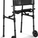 Walkers for Seniors, 2 Wheel Rollator Walker with Seat, 5" Wheels, Foldable Walker with 6" Ultra Backrest & Storage Bag, Height Adjustable, Lightweight Rolling Walker,Only 8LBS