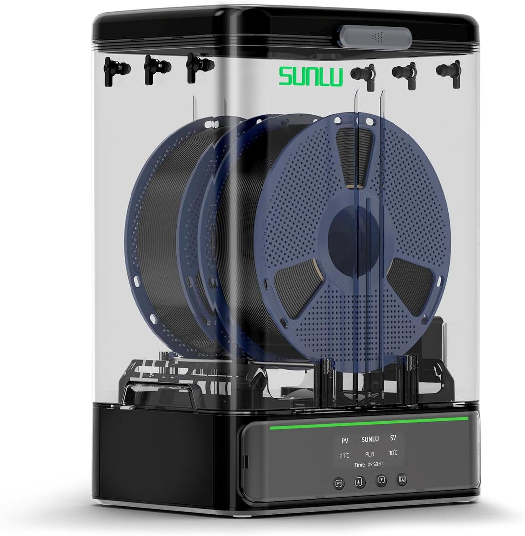 SUNLU 3KG Filament Dryer SP2 & Storage Box, 70 Max Temperature and 15min Fast Heating for 3D Printer Filament Drying and Sealing with Heat Control, Compatible with 1.75mm/2.85mm PLA PETG TPU ABS ASA