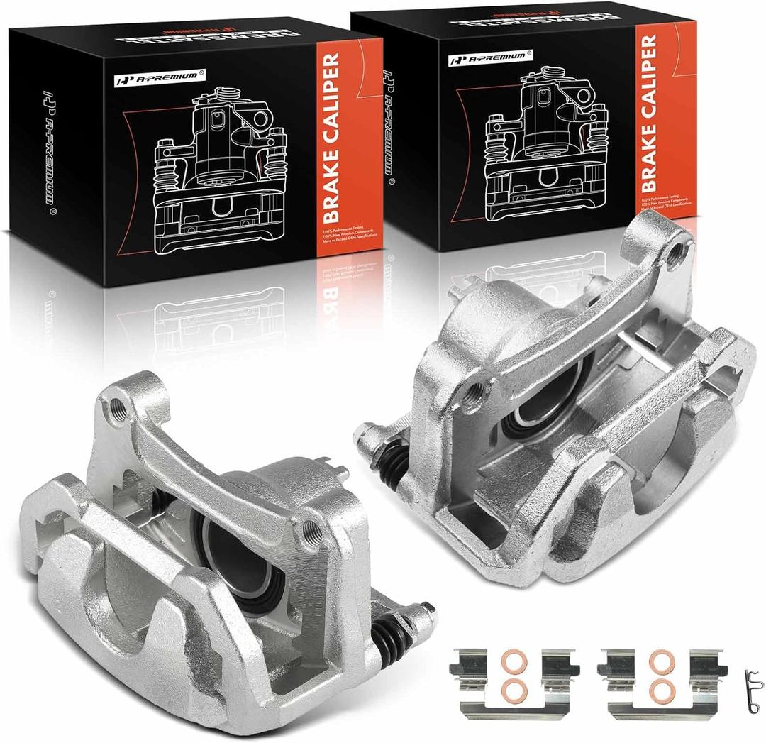 A-Premium Disc Brake Caliper Assembly with Bracket Compatible with Nissan Models - Maxima 2009-2023 V6 3.5L, Sentra 2009-2012 L4 2.5L - Front Driver and Passenger Side, 2-PC Set
