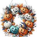 JJFox Diamond Art Hanging Kit for Adult,Special Shaped Rhinestone,Double Sided 5D DIY Acrylic Diamond Art Painting Window Pendants Home Garden Wall Hanging Kits Hanging Ornament (Halloween Pumpkin)