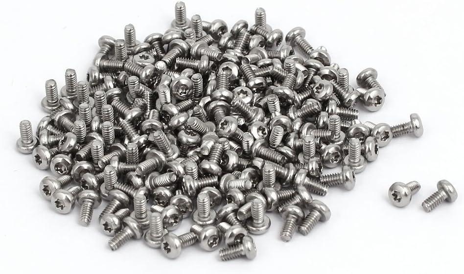 uxcell M2x4mm 304 Stainless Steel Button Head Torx Screws Bolts T6 Drive 200pcs