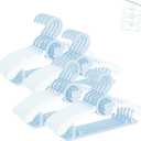 HGYZE Kids Hangers 11"-14" Adjustable Plastic Baby Girl Hangers 20 Pack, Toddler Bear Hanger for Children's Clothes Sweaters, Infant Hangar for Closet with Non-Slip Shoulder Grooves & Pants Bar, Pink