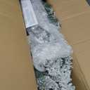 5ft Snow Flocked Christmas Tree Pre-Lit with Warm Lights, White Frosted Pencil Noble Fir, Lighted Slim Artificial Xmas Tree Metal Stand, Premium Holiday Decoration UL Listed