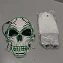 JOYIN Halloween LED Skull Mask with Light Up Gloves, Green LED Light up Skeleton and Scary Glow in The Dark Mask for Adult Men Women Halloween Cosplay Costumes Accessory Party Dress Up
