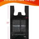 UMT Plastar 300 Count Thank You Plastic Bags, 12" x 6" x 22", 15 Mic Black T Shirt Grocery Bags with Handles, Ideal for Restaurants, Retail, Grocery Stores, Takeout, Convenience Stores