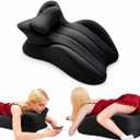 Intimacy Couples Pillow, 27 Ergonomic Memory Foam Wedge Pillow-Reading Reclining Positioning Support,Contoured Waist Neck Back Support Bed Rest-Removable Cover, 22.8 X 15 X 9 Inches