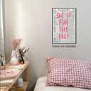 WOFUPMY Retro Newspaper Wall Art Trendy Preppy Posters Do It For The Plot Canvas Prints Motivational Affirmation Pink Aesthetic for Apartment Bedroom Wall Decor 16x24 inch Unframed