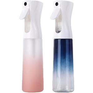 (2 Packs) Hair Spray Bottles, Continuous Water Mister Spray Bottle Empty for Hairstyling, Skin Care, Cleaning and Plant Spraying, 300ml/ 10 Oz (ORANGE+BLUE)