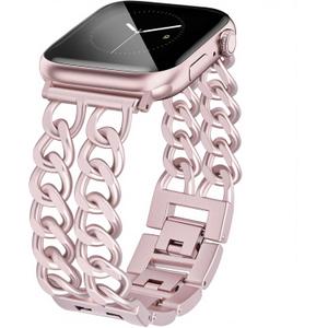 JR.DM Pink Watch Bands for Women Compatible with Apple Watch 38mm 40mm 41mm 42mm (S10/11) Adjustable Metal Band Cowboy Steel Chain Bracelet for iWatch Series1/2/3/4/5/6/7/8/9/10/11 SE 3/2/1 (No Case)