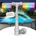 Patented Swimming Pool Fountain with Lights - for Above & In-Ground Pools, Pool Waterfall with 7 Color LED Lights, Extend Pipe Pool Cooler Sprinkler Sprayer Pool Party Decor, Pool Jet Accessories