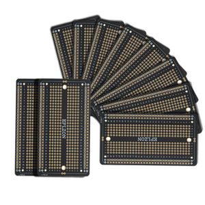 10 Pcs Solderable Breadboard PCB Board Gold-Plated Solder Breadboard for DIY Electronics Projects Apply to Soldering Projects 3.5"x2.05" (Black)
