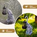 Garden Statues Elephant with Solar Lantern Outdoor Figurines Decorations for Patio Yard Lawn Ornaments Gifts for Birthday Mom Housewarming(Gray)