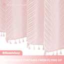 Siiluminisoy Pink Shower Curtain Cute Shower Curtain Fabric Shower Curtains for Girl Tufted Leaves Textured Striped Modern Cloth Shower Curtains for Bathroom, 72" x72"