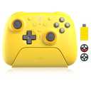 8BitDo Ultimate 2 Bluetooth Controller with TMR Joysticks for Switch, Windows PC, Gaming Controller with Switchable Hall Effect/Tactile Triggers, RGB Fire Ring, Charging Dock,Vibration and Motion control, Yellow