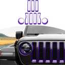 RT-TCZ for Wrangler JL Mesh Front Grille Grill Insert Headlight Light Cover Trim for Jeep Wrangler JL JLU 2018-2022 Purple Exterior Accessories 9pcs