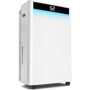 KeepGlad 4,500 Sq.Ft 2025 Energy Star Max 80 Pint/Day Dehumidifier for Basement, Bedroom, Home, Bathroom, Smart Compressor Dehumidifier with Drain Hose, Intelligent Humidistat, Peach