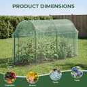 Aoodor 10 x 3 x 5 Ft Plant Protection Grow Tent Arched Roof Crop Cage with Side Netting Zippered Door for Protect Plants, Herbs, Fruits, Green