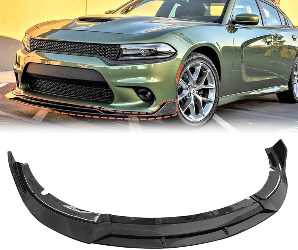 Front Bumper Lip Spoiler for Dodge Charger RT GT SRT Gloss Black Front Bumper Spoiler Body Kit Splitter 2015-2023