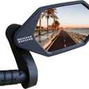 MEACHOW New Bar End Bike Mirror, Crystal UHD Automotive Grade Glass Lens E-Bike Mirrors, Scratch Resistant, Safe Rearview Mirrors, (Blue Right Side) ME-022RB