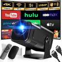 Mini Projector with WiFi and Bluetooth Support 4K 1080P FHD 2026 Movie Projector Built-in Apps Smart Projector 180 Rotatable Auto Keystone Compatibile with HDMI/TV Stick/Memory Stick/Laptop, Black