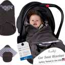 Swaddyl Car Seat Blankets for Babies Winter  Stroller Footmuff Carseat Cover Baby 5 Point Harness  Swaddle Bunting Bag (Grey)