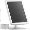 Solar Panel for Ring Camera,6W Solar Charger for Ring Stick Up Cam Battery/Pro&Ring Spotlight Cam Battery/Plus/Pro,13FT Cable IP68 Waterproof USB-C and DC3.5mm Ports White