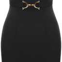 GRACE KARIN Work Dresses for Women 2026, V Neck Business Office Bodyon Dress, Sleeveless Pencil Semi Formal Midi Dress Black XL