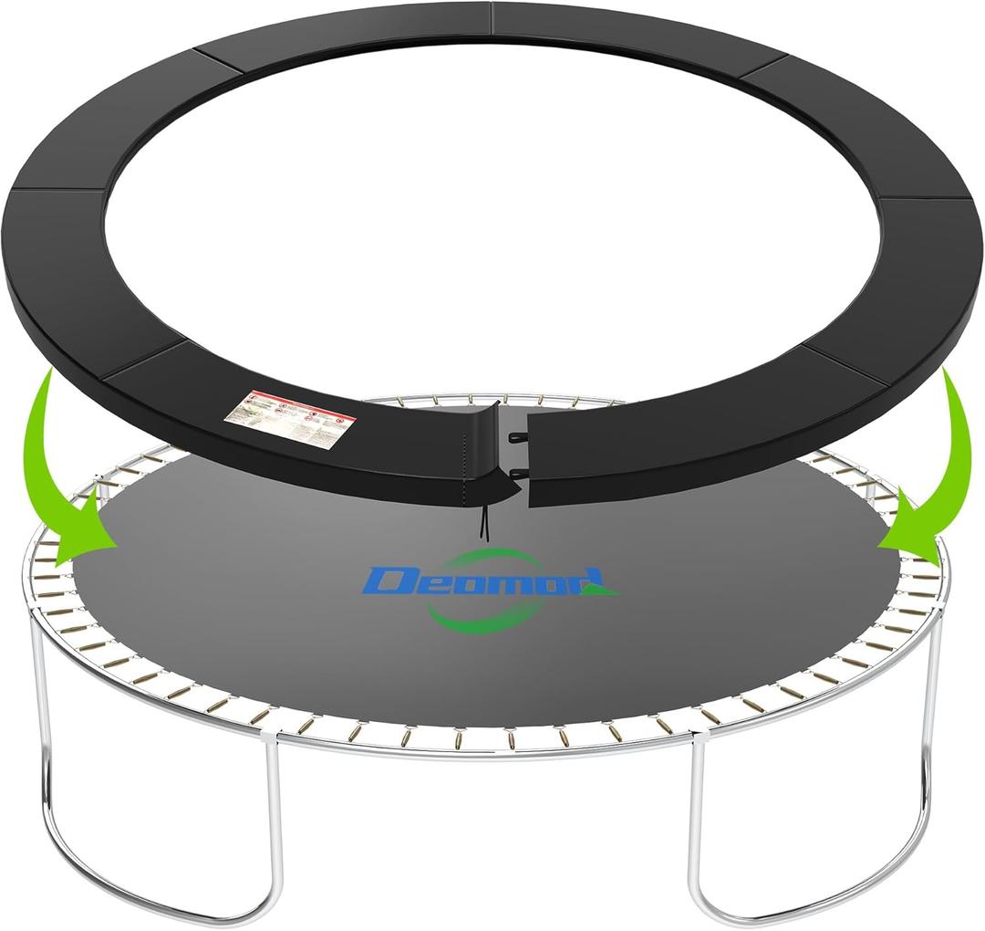Trampoline Pad, 10FT 12FT 14FT Trampoline Replacement Safety Pad, Universal Trampoline Pads, Spring Cover, Waterproof, Tear Resistant, Round Arch Trampoline Parts for Kids (Black)