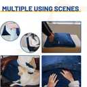 Electric Heated Foot Warmer with Dual-Sided Heating Elements, Washable Feet Heating Pad Under Desk/in Bed, 20 x 20 Heated Pad in Home Office 2h Timer 3 Temperature Settings (Blue)