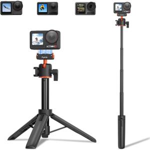 BRDRC Action 5 Pro Tripod Accessories, 21 Extension Rod Mini Table Desk Selfie Stick Portable Handle Grip Quick Release Stand with Cold Shoe for DJI Osmo Action 5 Pro 4 3 Camera