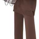 ANRABESS Womens 2 Piece Outfits Sweater Sets Loose Turtlenck Knit Pullover Top Wide Leg Pants 2024 Fall Lounge Sweatsuits (Small, Coffee)