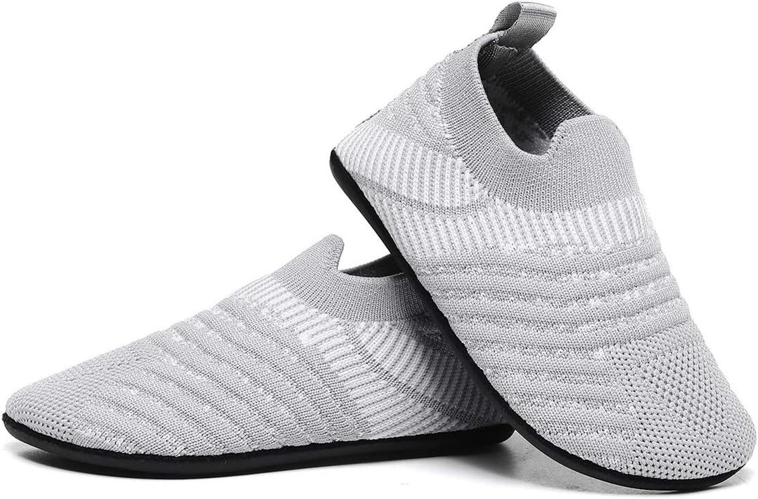 ditont Toddler Slippers Non-Slip Lightweight Comfortable Kids Indoor Grip House Home Shoes for Boys Girl (10.5-11.5 Little Kid, Grey20003)