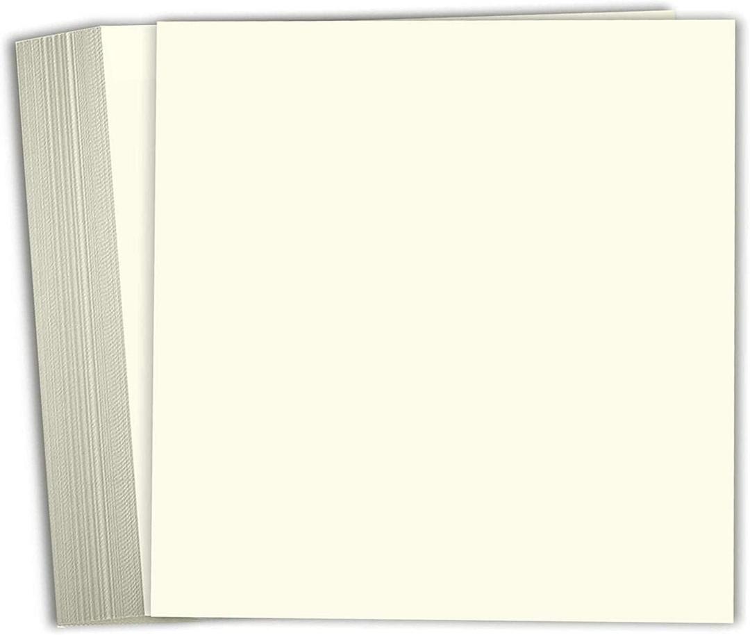 Hamilco Card Stock Scrapbook Paper 12x12 Cream Colored Cardstock Heavyweight 130lb Cover – 25 Pack