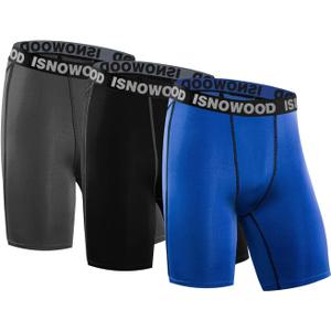 isnowood Compression Shorts for Men Spandex Running Workout Athletic Underwear L