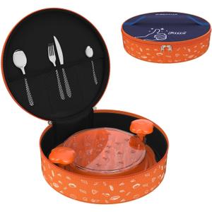 10.8inch Storage Bag for Chicken Shredder, Portable Meat Shredder Carry Bag with Handle, Oil-resistant & Waterproof Kitchen Storage Organizer Case for Home, Camping, Travel, Bag Only(Orange)