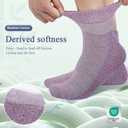 Bamboo Viscose Diabetic Socks for Women, 6 Pairs Non Binding Wide Top, Seamless Loose Cushion Socks for Swollen Feet (Large, Multicolor)