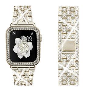 Bekomo Compatible for Apple Watch Ultra Band 49mm 46mm 45mm 41mm 38mm 40mm 42mm 44mm with 2 Pack Bling Crystal Diamonds Case Cover, iwatch SE Series Ultra 2 10/9/8/7/6/5/4/3/2/1 Bands for Women